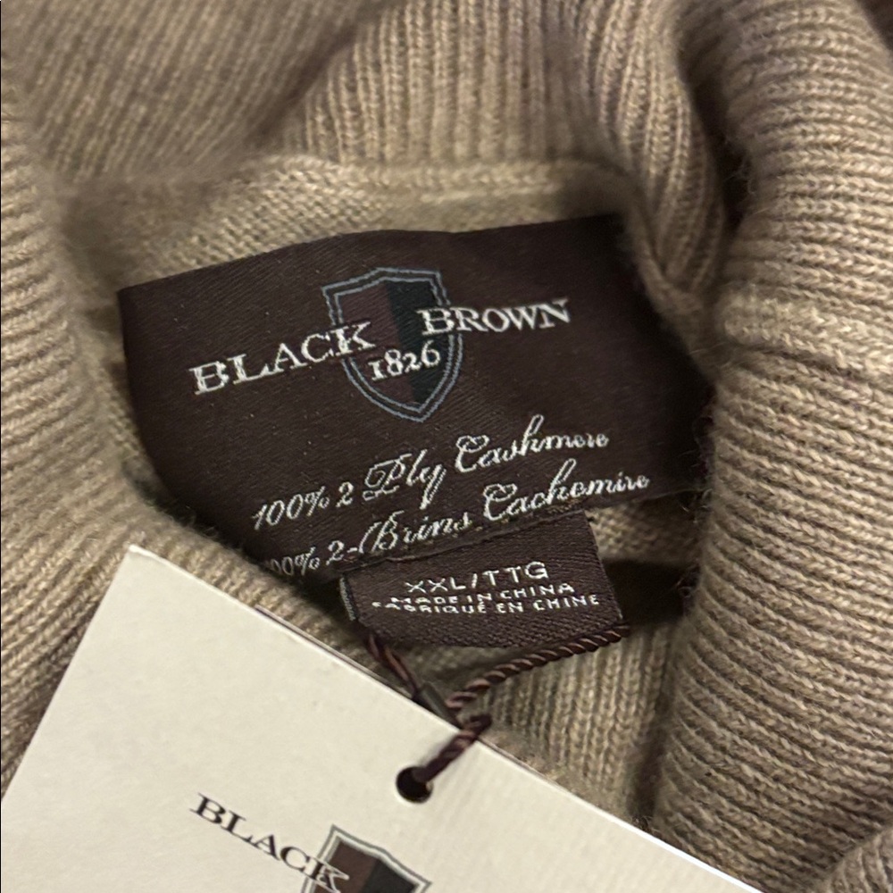 Men’s tan 2xlarge cashmere turtleneck NWT by Black & Brown - Picture 3 of 4